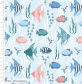 Tranquil Shores by M+B – 100% Organic Cotton Prints 112cm Wide Digitally Printed Fabric for Crafting, Quilting, Dressmaking